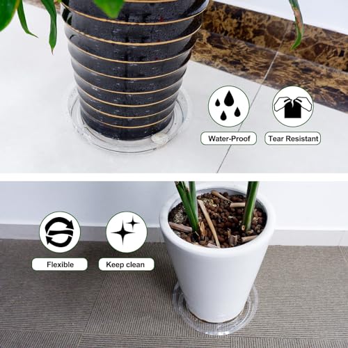 15 Pack Plant Saucers, HOMENIANG 15Pcs Clear Plant Saucer Drip (6inch / 8inch / 10inch), Flower Pot Trays, Plant Drainage Trays for Indoor Outdoor Garden Plants, 5 Pieces of Each Size - size: 6,8,10 Inch/15pcs