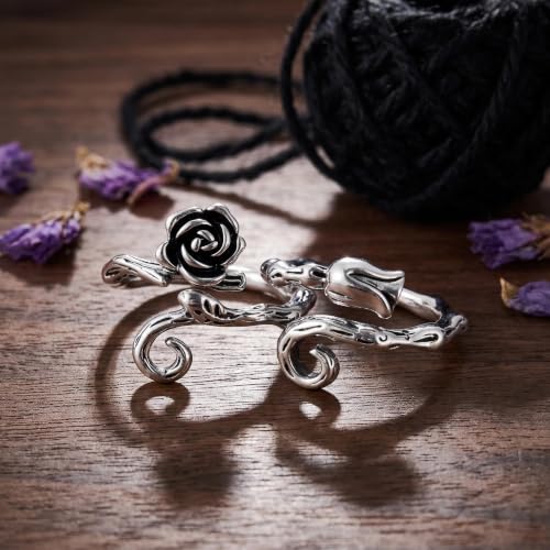 Namifin Crochet Ring for Fingure Adjustable Crochet Tension Ring Yarn Tension Rings Easy Crocheting Crochet Accessories Mother Grandma Thanksgiving Presents - color: 2 PK Rose