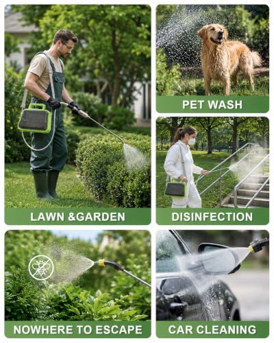 Battery Powered Garden Sprayer 1.8 Gallon, Lightweight Electric Weed Sprayer with Telescopic Wand & Adjustable Nozzles, Portable Yard Sprayer for Plant Watering, Lawn Care, Fertilizing (2.2gal) - size: 2.2gal