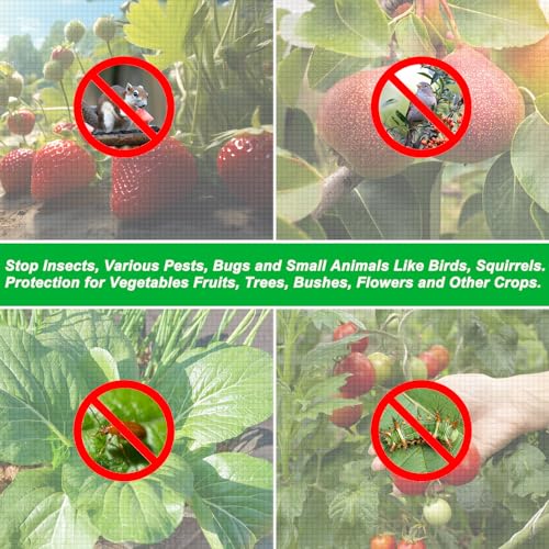 2PCS Large Fruit Tree Netting with Drawstring and Zipper, 8 x 8FT Blueberry Bush Netting Cover, Garden Bird Netting Plant Cover for Protect Plant Fruit Flower from Birds, Bugs, Cicadas, Insects - color: 2pcs-8x8ft