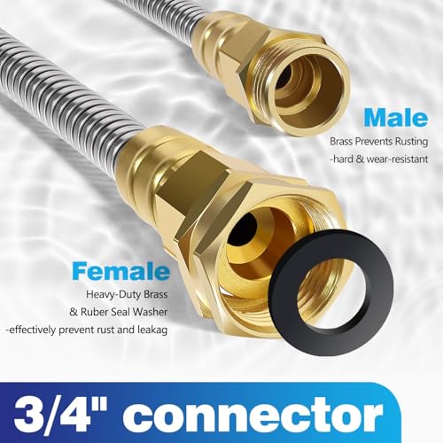 Short Metal Garden Hose 6 ft – 304 Stainless Steel Water Hose Leader, Flexible Hose Extension, Small Lightweight Hose Extender,No Kink Outdoor Hose (6 ft) - size: 6 Feet