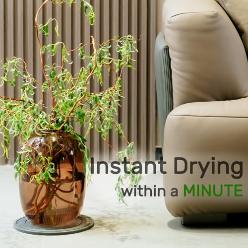 Relime Diatomaceous Earth Plant Saucer for Indoor, 2 Pack 10 inch, Instant Dry Pot Saucer, Plant Drip & Drainage Tray for Indoor, Stone Gray - color: Gray, size: Round 10"