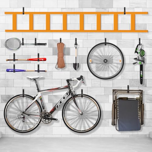 Heavy Duty Wall Hooks, Utility Hooks, Tool Organizer - Large Steel U Hooks for Garage & Garden, Hose Hanger (2 Pack) - size: Large