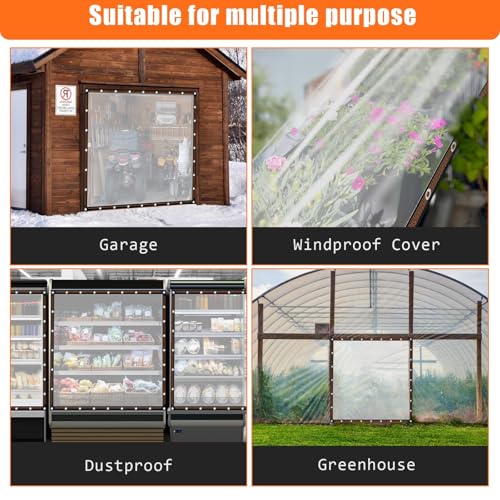 10x10FT Heavy Duty Clear Waterproof Tarp,Outdoor Garden Rainproof Covering - size: 10 x 10 FT