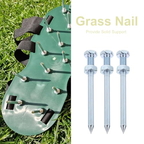 Toddmomy 10Pcs Lawn Aerator Spikes Replacement Pegs Heavy Duty Metal Aerator Shoe Pins for Garden Yard Lawn Care 2.75 Inch Spike Shoes for Soil Aeration