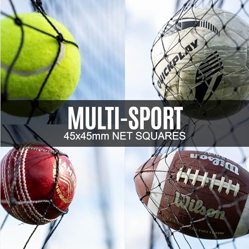 QuickPlay 12ft Soccer Barrier Net System - Ball Stop Backstop Netting - size: 36x12'
