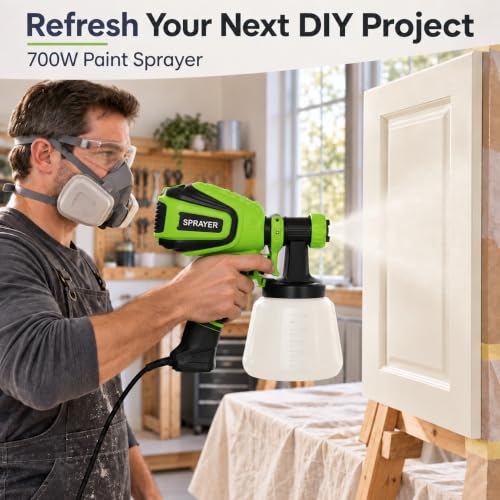 VONFORN Paint Sprayer for House Painting,700W HVLP Spray Gun Easy to Clean - color: Grass Green