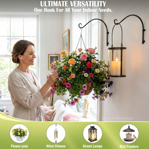Heavy Duty Hanging Plant Bracket Outdoor: 50lbs 16 Inch Wall Mount Hook - size: 2B-16 Inch