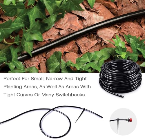 MIXC 400FT 1/4" Irrigation Tubing, 0.27" OD x 0.15" ID Drip Irrigation Hose - size: 400FT