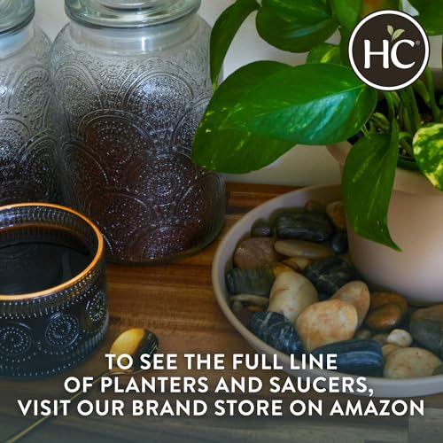 The HC Companies Prima Round Planter Pot, 20 Inch, Sandstone, 2-Pack