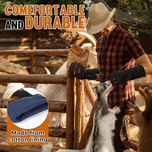 Animal Handing Gloves- Bite Proof, Puncture & Scratch Resistant for Safe Handling, Garden Gloves - color: Black, size: 16-inches