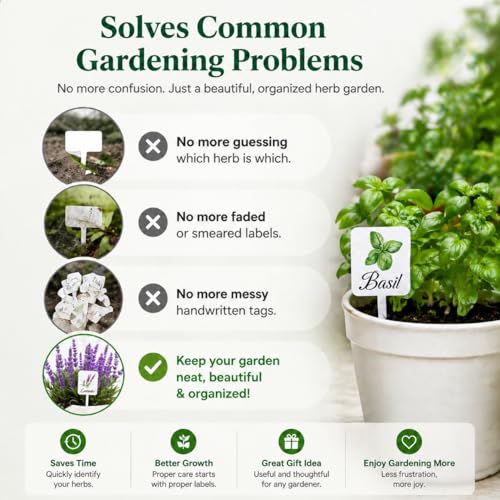 Acrylic Plant Labels 12 Styles with Herb Names for Garden Herbs - color: White, size: 1.5 x 4 inch
