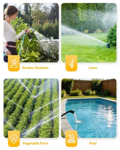 Programmable Water Timer for Garden Hose, Outdoor Sprinkler Timer with Rain Delay & Manual Mode,Inlaid Brass Connector Irrigation Controller for Lawn Yard Landscape, 1 Outlet Large LCD Display