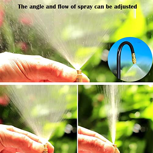 CESFONJER Irrigation Spray Nozzles, 20 Pcs 8mm Misting Nozzle, Adjustable Copper Atomizing Nozzle, Suitable for Watering Irrigation System for Lawn Terrace Garden