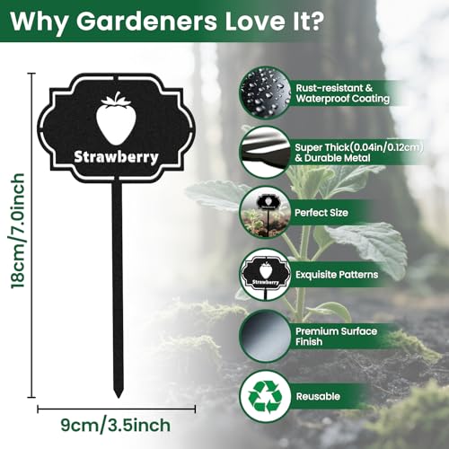 CUTHOLLOW 8PCS Fruits Vegetable Garden Plant Markers, Metal Plant Labels - style: Fruits and Vegetable