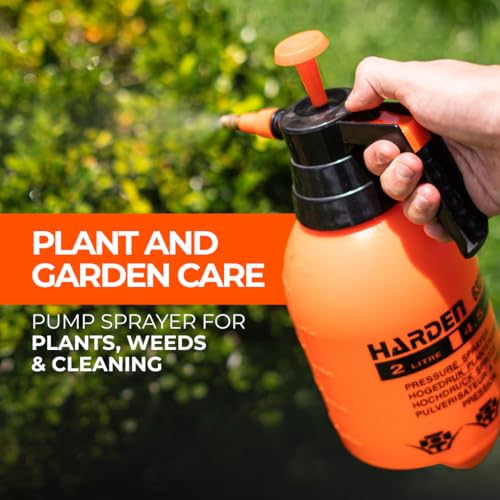 Half Gallon (0.53 Gallon / 68oz) Pump Sprayer, Handheld Garden Sprayer for Plants, Lawn Care & Cleaning, Adjustable Copper Nozzle