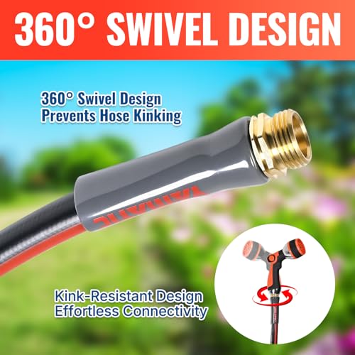 YAMATIC Female to Female Short Garden Hose 5/8 in x 5 ft, 2 in 1 Dual Use Heavy Duty Leader Hose with Solid Brass Connector, All-Weather Water Hose, Burst 300 PSI - size: 5' (feet) Double Females