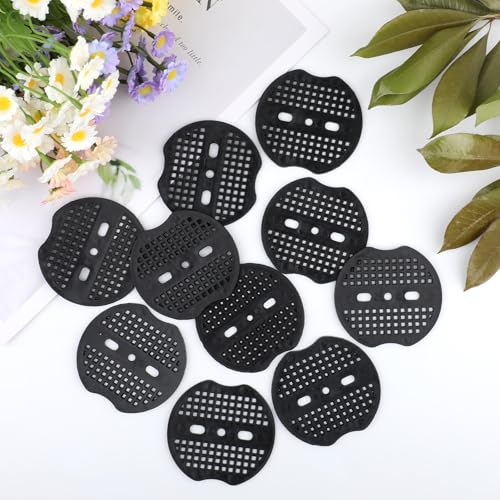 200Pcs Garden Staples Plastic Buffer Washer,Landscape Stakes Pad Gasket,Garden Stakes Gasket,Yard Pins Gasket Keep The Barrier from Ripping and Create a Sturdier Hold(Black) - color: Black Round
