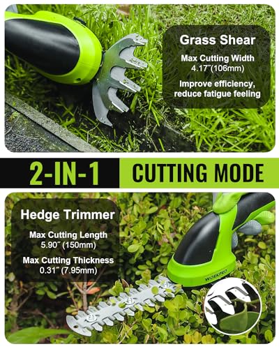 WORKPRO 7.2V Cordless Grass Shear & Shrubbery Trimmer - color: Green