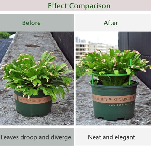 12 Packs Plant Support Stakes, Plant Support with Garden Wire Ties for Indoor Plants, Plastic Stackable Garden Flower Support, Plant Stakes for Tomato, Monstera, Peony, Hydrangea Climbing Plants