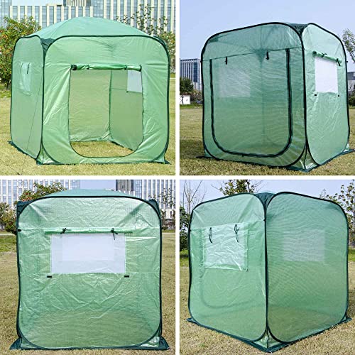 Porayhut Pop Up Greenhouse Tent,Portable X-Large Walk-in Flower House ,Indoor Outdoor Gardening Plant Sunshine Room with PE Mesh Cloth Cover for Protecting Plant from Cold Frost & Birds - style: 85'' Tall Large greenhouse tent