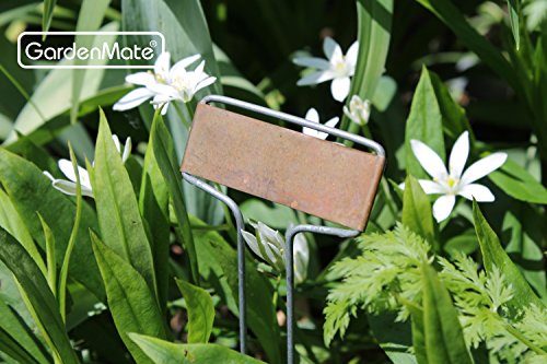 GardenMate 25-Pack Weatherproof Banner Copper Metal Plant Labels, Height 10.5", Label Area 2.5'' x 7/8'' - size: 25-Pack, style: 10.5'' COPPER BANNER