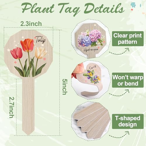 JUYRLE Plant Label Signs- 15PACK Flower Plant Markers, Herb Plant Tags for Outdoor Garden Waterproof, Gardening Supplies with Names, Indoor Patio Tags for Greenhouse Flowers Greenery Seedling - style: Flower-PVC