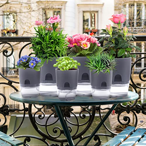 Aulock 6 pcs Self Watering Plant Pots for African Violet, 4.1/3.2 in