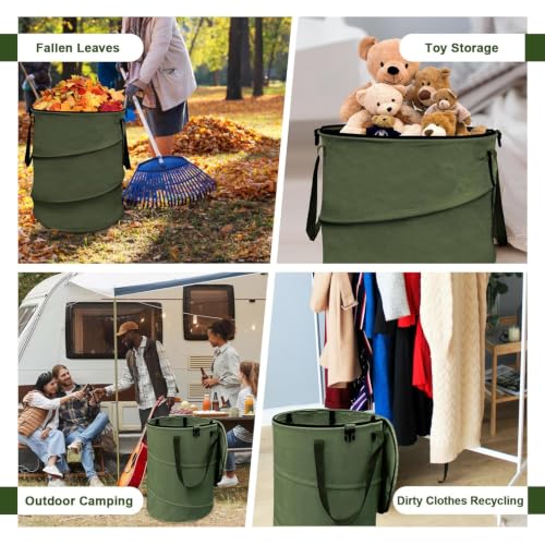 Collapsible Trash Can, 24 Gallon, Green - color: Green