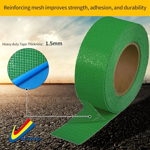 Pavement Marking Tape Slip-Resistant and Durable, Heavy-Duty Rubber Base for Outdoor Applications, Perfect for Driveways, Walkways, and Parking Areas (Green, 2 Inch X 18 Feet) - color: Green, size: 2 Inch x 18 Feet
