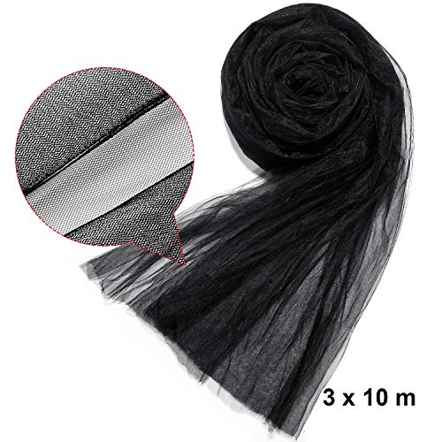 Zonon 10 x 33ft Mosquito Netting Black Garden Insect Bug Mesh for Plant - color: Black, size: 9.84 x 32.81 ft