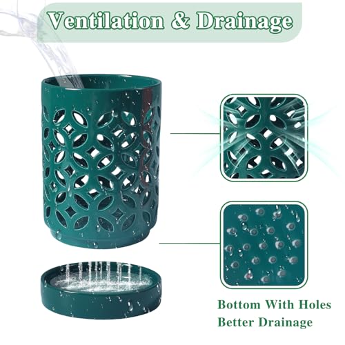 Orchid Pot 4 Inch, Orchid Pots with Holes & Saucers for Repotting, Breathable Slotted Orchid Pots Flower Plant Nursery Pot Green - color: Green Coin