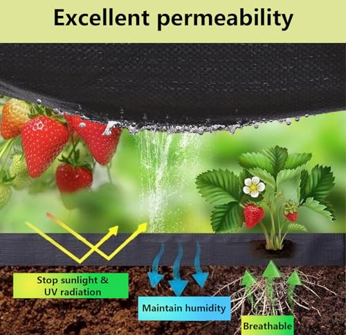 Weed Barrier Landscape Fabric Heavy Duty - 3.2oz Woven PP Geotextile Fabric for Garden Ground Cover, Weed Control Cloth Cuttable & Tear Resistant for Flower Beds, Landscaping, Driveway (3x50 ft) - size: 3 ftx50 ft