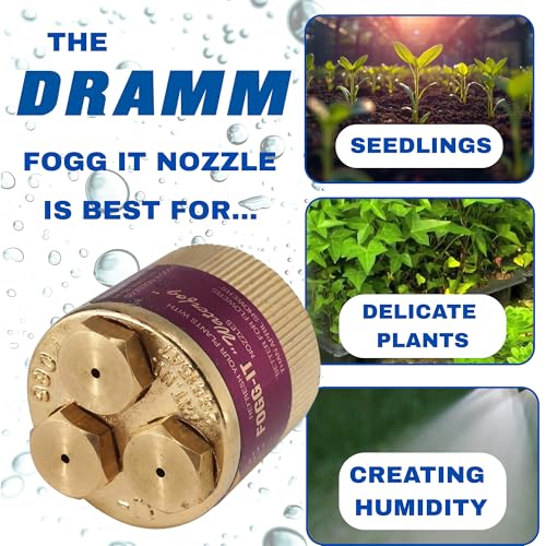 Dramm Fogg-It Mist Spray Nozzle with Brass Jets & Body, Perfect for Delicate Seedlings & Raising Humidty for Wilting Plants, Brass - size: 1Pack