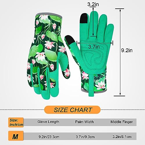 Leather Gardening Gloves for Women Thorn Proof Garden Gloves Touch Screen Working Gloves Gifts - color: Coloro, size: Medium