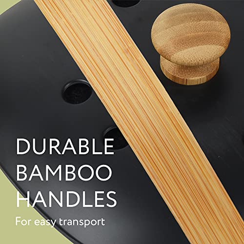 Impresa 2 Pack Bamboo Compost Bin for Kitchen – 1 Gallon Countertop Container with Lid & Indoor Food Waste Composter