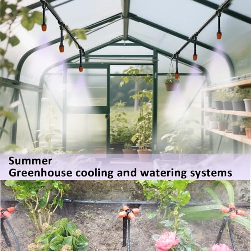 Drip Irrigation System for Garden with Water Timer Main ID 1/2inch 32Ft and 1/4inch 131Ft Water Hose, 2-Zone Automatic Watering System Sufficient Water Irrigation Dripper Waterflow Evenly Easy DIY - size: 32Ft+131Ft 2-Zone