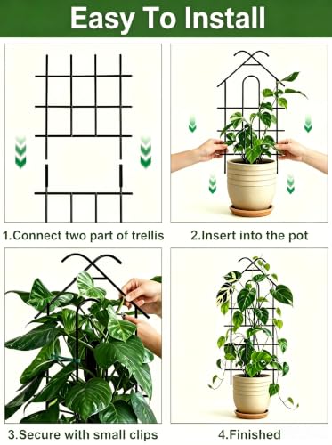 26" Trellis for Potted Plants Indoor, Sturdy Plant Support, 2 PCS