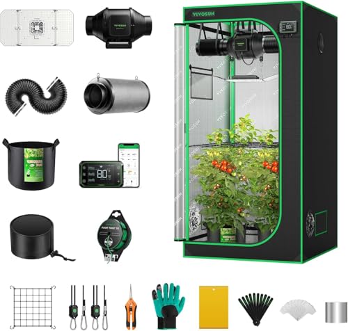 VIVOSUN Smart Grow Tent Kit for 3x3 ft Indoor Growing, 36"x36"x72" - size: 36"x36"x72"