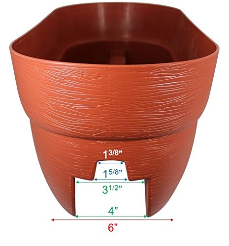 Emsco Group Bloomers Railing Planter with Drainage Holes- 24” W - Slate, Plastic - color: Slate, size: 24.3 × 10.5 × 9.5 inches