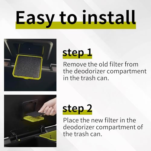 25 Pack Trash Can Odor Absorbing Filter Refills for EKO Garbage Cans and Compost Bin, Activated Charcoal Deodorizer, Activated Carbon Filter, Odor Absorber
