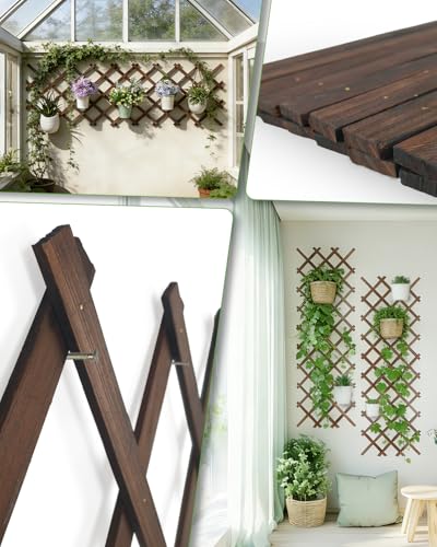 2 Pack Expandable Wooden Lattice Fence Panel, 3.2 x 6.1 Ft - color: 2 Pack, size: 3.2 x 6.1 ft