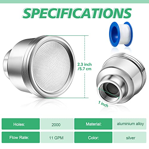 Dreyoo Water Nozzle with 2000 Tiny Holes, 3/4'' Aluminium Alloy Water Hose Nozzle with PTFE Thread Seal Tape for Outdoor Garden Watering Flowers, Plants, Greenhouse, Nurseryman, Container
