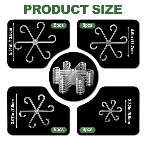 32 Pack Upgraded Plant Stem Support, Monstera Plant Support, Nearly Invisible Support for Indoor Plants, Reusable Stem Holders, 4 Sizes Plants Accessories, Plant Stabilizer Indoor - color: Invisible