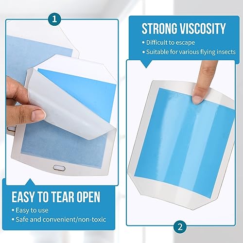 OSVDO Flying Insect Trap Refills, 10 Pcs Glue Cards, White - size: 10 x Refills