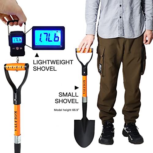 KOLEIYA Kids Shovel, Small Shovels for Digging, Overall Length 28 Inches, Mini D Handle Shovel,Gardening Shovels,Matel Beach Shovel,Camping Shovel Matel+Fiberglass - color: Orange