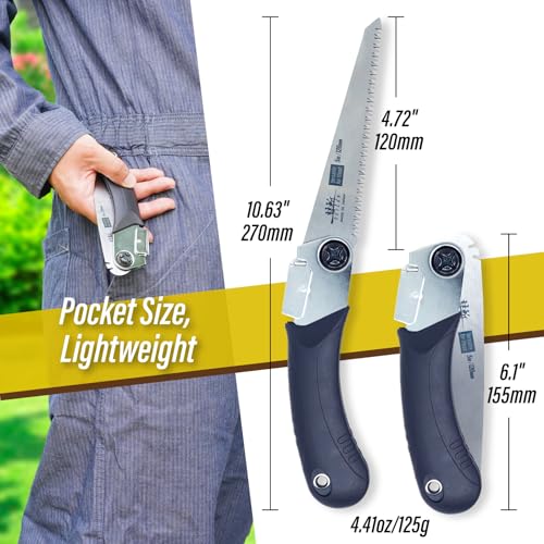 SUIZAN Folding Hand Saw 4.7" Versatile for Wood - Japanese Pruning saws - size: 4.7 Inch (120mm), style: 4.7 Inch (120mm) Folding Saw Versatile for Wood
