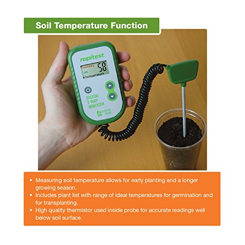 Luster Leaf Fertility and Temperature Rapitest 1835 Digital 3 Way Analyzer for Soil pH