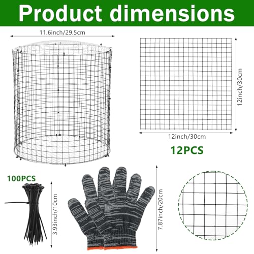 6PCS Inground Worm Composter, 11.8x11.8 Inch Outdoor Metal Compost Bin for Garden Beds Detachable Vermicomposting Bin for Recycling Kitchen Food Waste