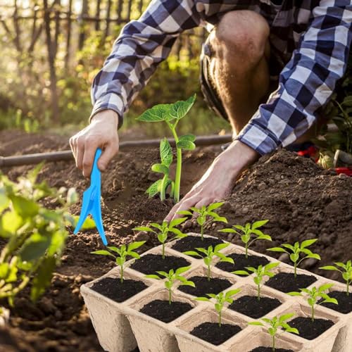 10 Packs Seedling Starter Trays, 120 Cells Biodegradable Seed Starter Plant Pots,Seed Germination Starter Tray Kit with 20 Labels, 2 Transplant Tools